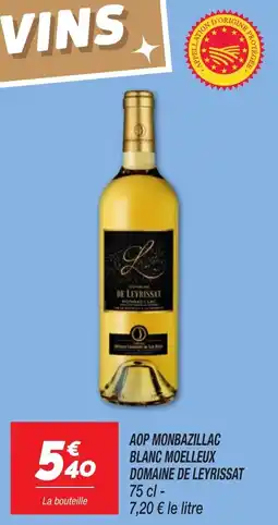 Netto Aop monbazillac blanc moelleux domaine de leyrissat offre