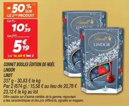 Netto Cornet boules édition de noël lindor lindt offre