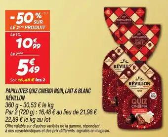 Netto Papillotes quiz cinema noir lait & blanc révillon offre