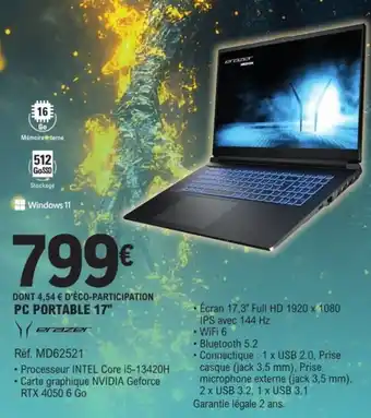 E.Leclerc Pc portable 17″ offre