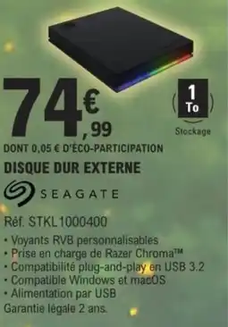 E.Leclerc SEAGATE Disque dur externe offre