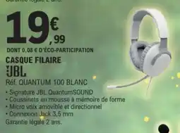 E.Leclerc JBL Casque filaire offre