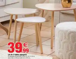 Bazarland Lot de 3 tables gigognes offre