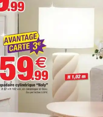 Bazarland Lampadaire cylindrique "Noly" offre