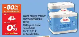Netto Papier toilette confort triple épaisseur x12 netto offre