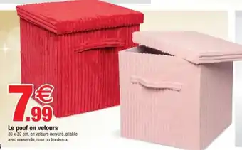 Bazarland Le pouf en velours offre