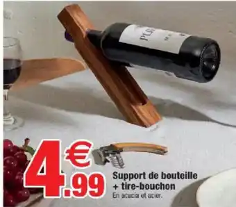 Bazarland Support de bouteille + tire-bouchon offre