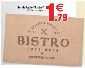 Bazarland Set de table "Bistro" offre