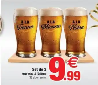 Bazarland Set de 3 verres à bière offre
