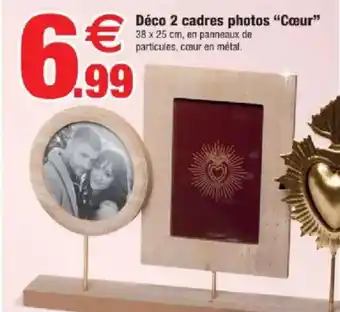 Bazarland Déco 2 cadres photos "Cœur" offre