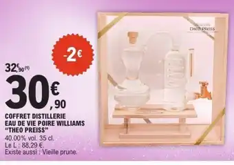 E.Leclerc Coffret distillerie eau de vie poire williams theo preiss offre