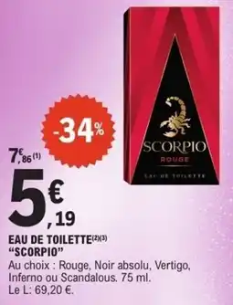 E.Leclerc Eau de toilette scorpio offre