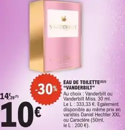 E.Leclerc Eau de toilette vanderbilt offre