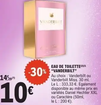 E.Leclerc Eau de toilette vanderbilt offre