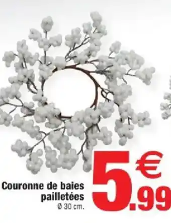 Bazarland Couronne de baies pailletées offre