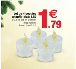 Bazarland Lot de 4 bougies chauffe-plats LED offre