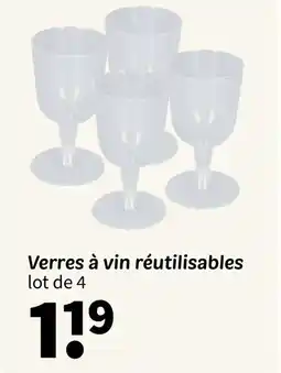 Wibra Verres à vin réutilisables offre