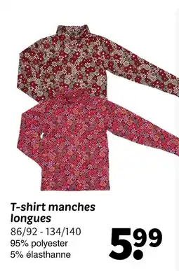 Wibra T-shirt manches longues offre