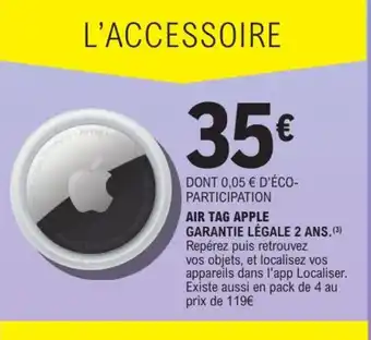 E.Leclerc Air tag apple garantie légale 2 ans. offre