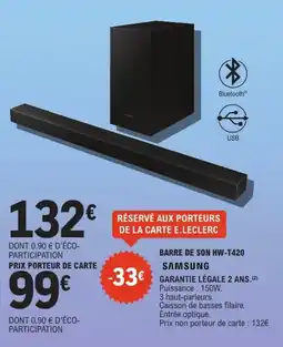 E.Leclerc Barre de son hw-t420 samsung offre