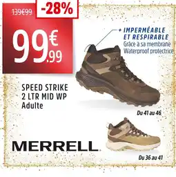 Intersport Merrell speed strike 2 ltr mid wp adulte offre