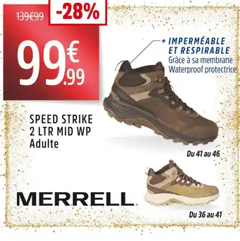 Intersport Merrell speed strike 2 ltr mid wp adulte offre