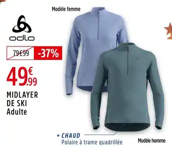 Intersport Odlo midlayers de ski adulte modèle femme offre