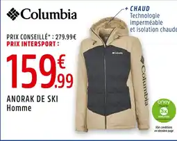 Intersport Columbia anorak de ski homme offre