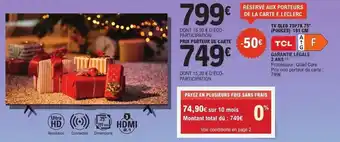 E.Leclerc Tv qled 75p7k 75″ pouces offre