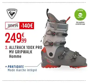 Intersport Rossignol alltrack 100x pro mv gripwalk homme offre