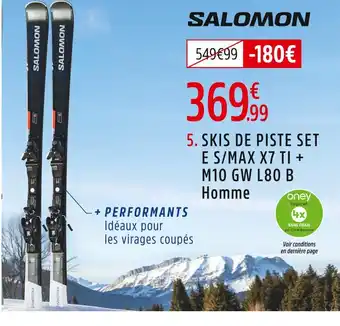Intersport Salomon skis de piste set e s/max x7 ti + m10 gw l80 b offre