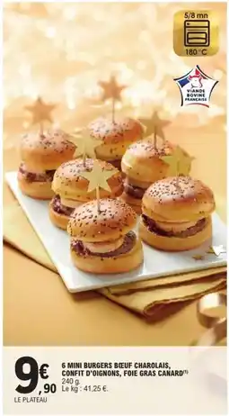 E.Leclerc Canard - mini burgers bebe charolais, confit d'oignons foie gras offre