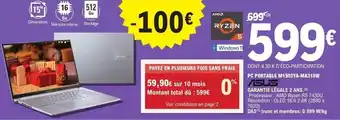 E.Leclerc Pc portable m1505ya-ma318w asus offre