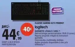E.Leclerc Clavier gaming g213 prodigy logitech offre