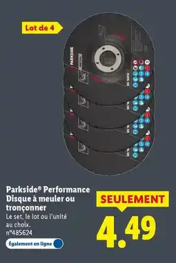 Lidl Parkside - performance performance disque à meuler ou tronçonner offre