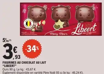 E.Leclerc Figurines au chocolat au lait libeert offre