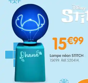 Irrijardin STITCH Ohana Lampe néon offre