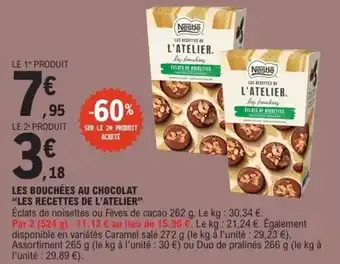 E.Leclerc Les bouchées au chocolat les recettes de l'atelier offre