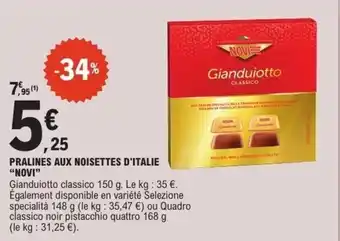 E.Leclerc Pralines aux noisettes d'italie novi offre