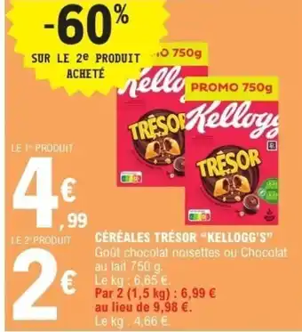 E.Leclerc Céréales trésor kellogg's offre
