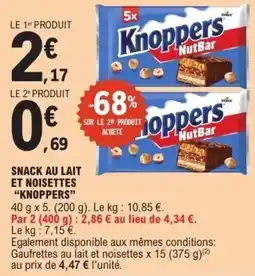 E.Leclerc Snack au lait et noisettes knoppers offre