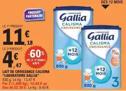 E.Leclerc Lait de croissance calisma laboratoire gallia offre