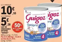 E.Leclerc Lait de croissance sur le optipro guigoz offre