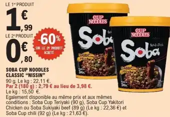 E.Leclerc Soba cup noodles classic nissin offre