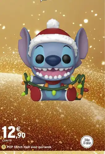 Intermarché Hyper POP Stitch Noël avec guirlandè offre