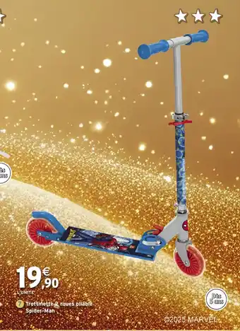 Intermarché Hyper Trottinette 2 roues pliable. Spider-Man offre