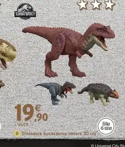 Intermarché Hyper JURASSIC WORLD Dinosaure Aucasaurus sonore offre