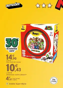 Intermarché Hyper ASMODE Dobble Super Mario offre