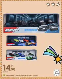 Intermarché Hyper 5 véhicules 1/64ème Majorette Black Edition offre
