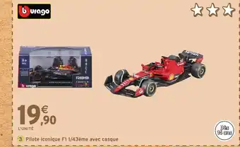 Intermarché Hyper Pilote iconique F1 1/43ème avec casque offre